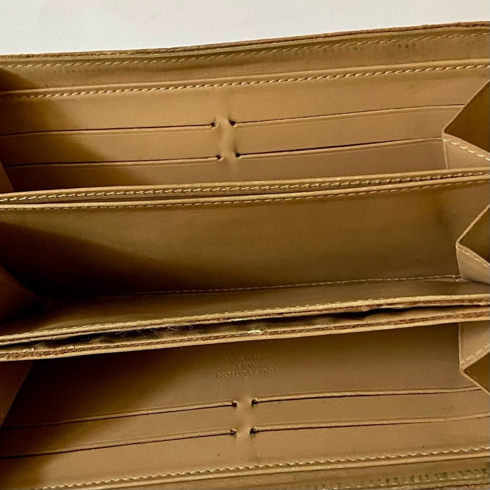 Louis Vuitton Tan Vernis Mono Zippy Long Wallet-Crossbody