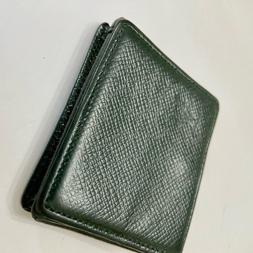 Louis Vuitton Green Taiga Leather Square Coin Purse