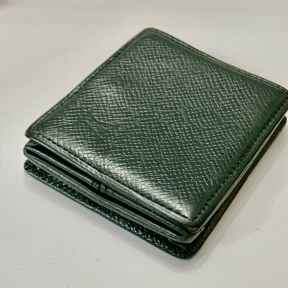Louis Vuitton Green Taiga Leather Square Coin Purse