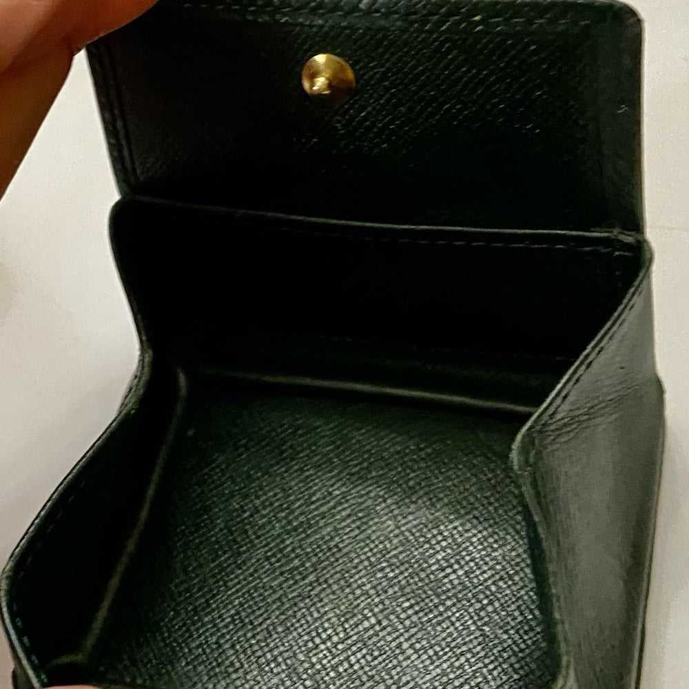 Louis Vuitton Green Taiga Leather Square Coin Purse