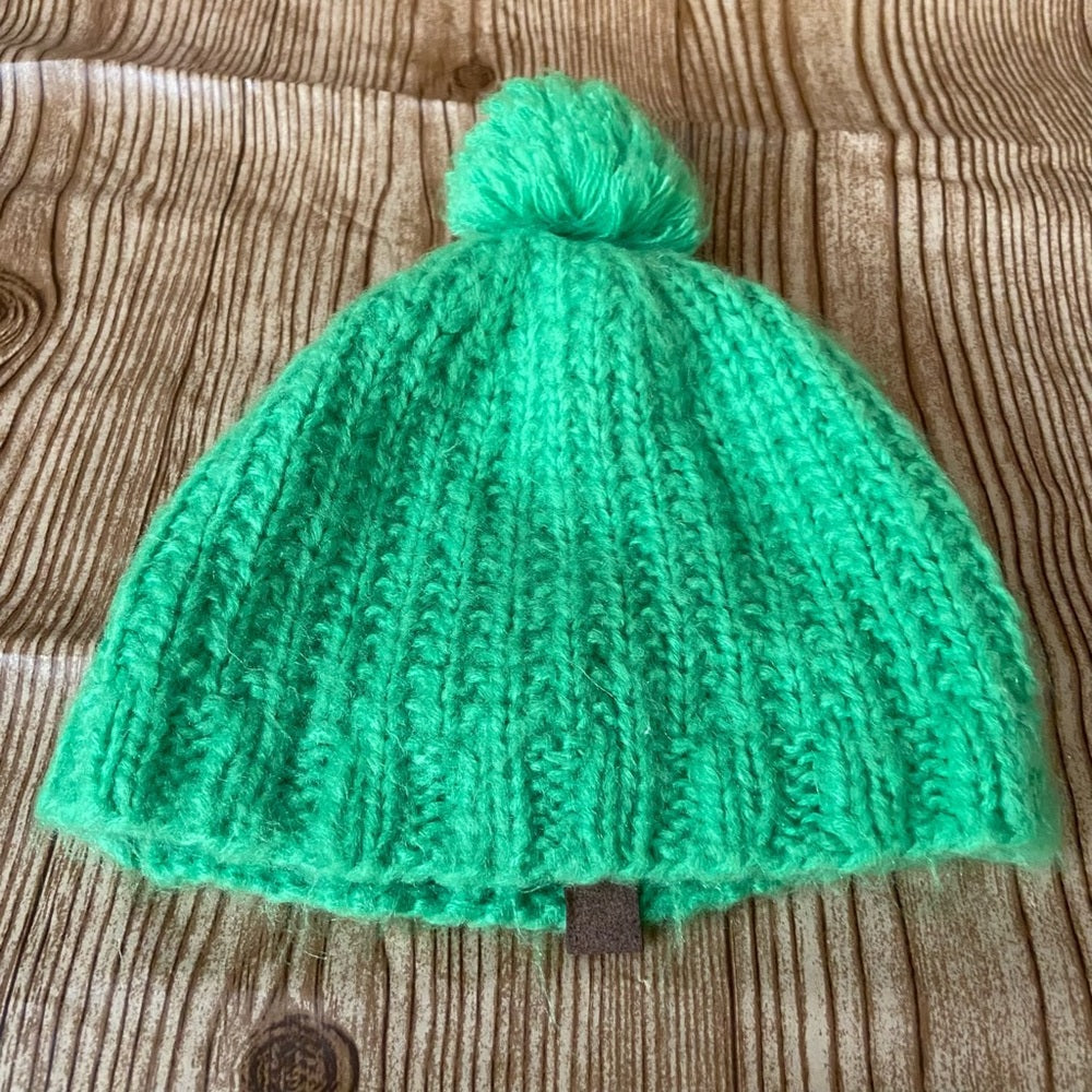 Beautiful. Colvin Green Knitted Beanie Hat with Rhinestones