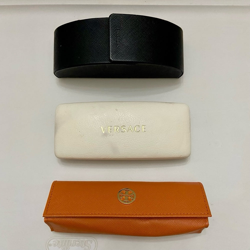 Three Sunglasses Cases- Prada, Tory Burch and Versace