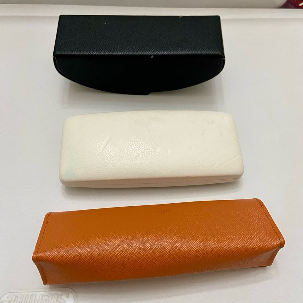 Three Sunglasses Cases- Prada, Tory Burch and Versace