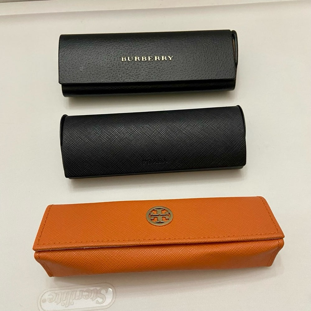 Three Sunglasses Cases- Burberry, Prada and Tory Burch