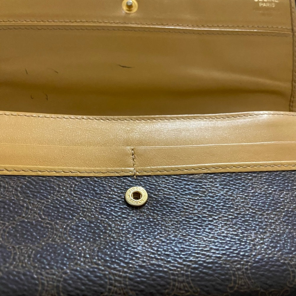 Authentic, Celine Canvas Brown Macadam Long Wallet