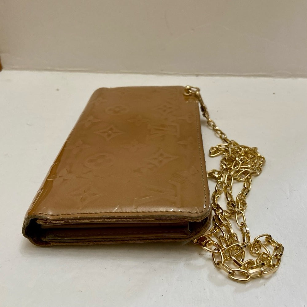 Louis Vuitton Tan Vernis Mono Zippy Long Wallet-Crossbody