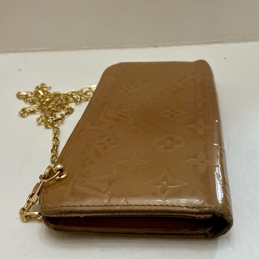 Louis Vuitton Tan Vernis Mono Zippy Long Wallet-Crossbody
