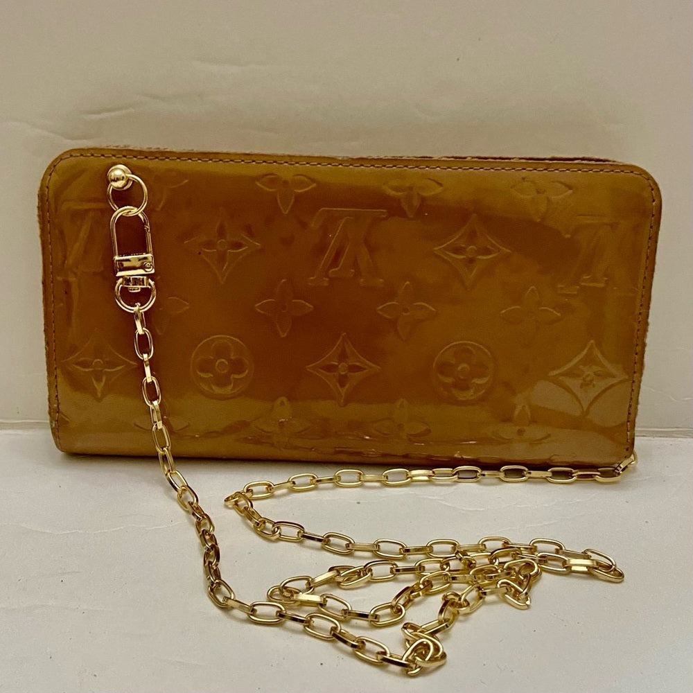 Louis Vuitton Tan Vernis Mono Zippy Long Wallet-Crossbody