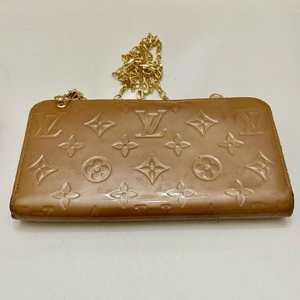 Louis Vuitton Tan Vernis Mono Zippy Long Wallet-Crossbody