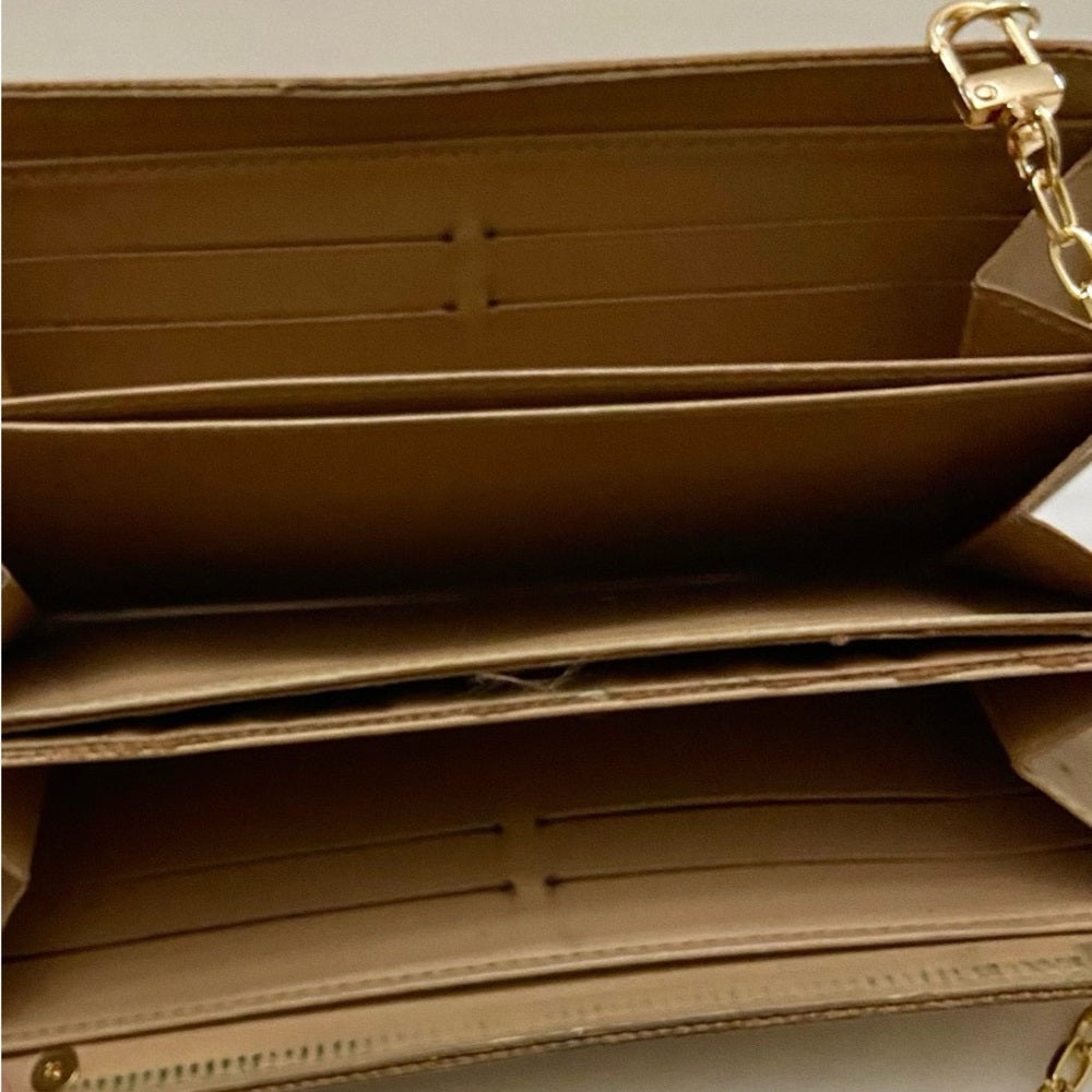 Louis Vuitton Tan Vernis Mono Zippy Long Wallet-Crossbody