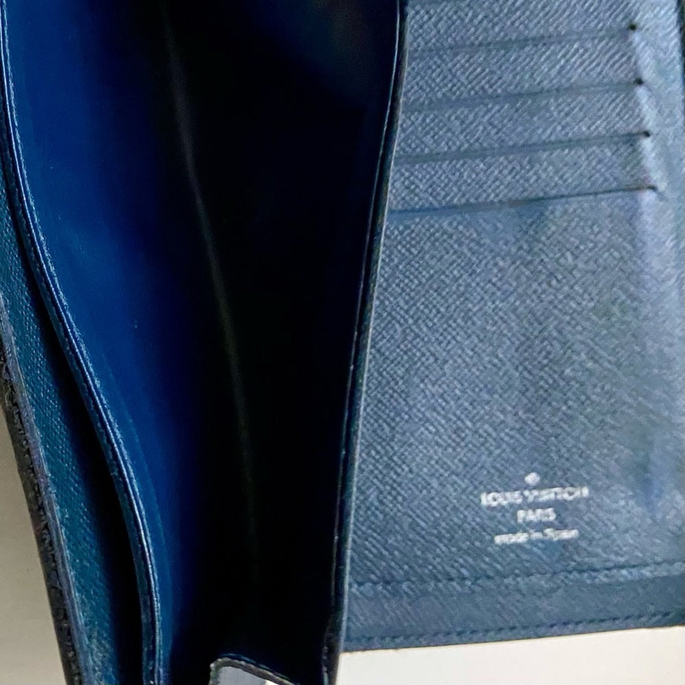 Louis Vuitton Dark Blue Taiga Leather Long Wallet