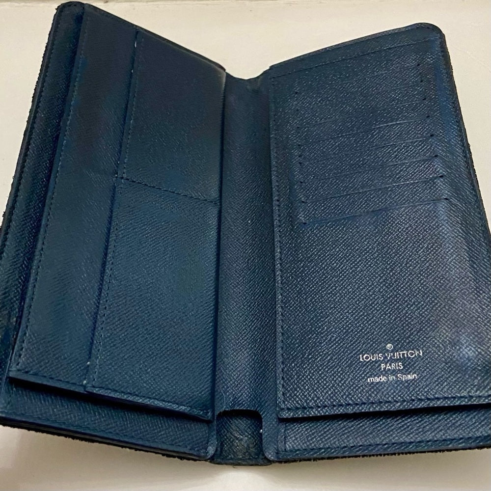 Louis Vuitton Dark Blue Taiga Leather Long Wallet