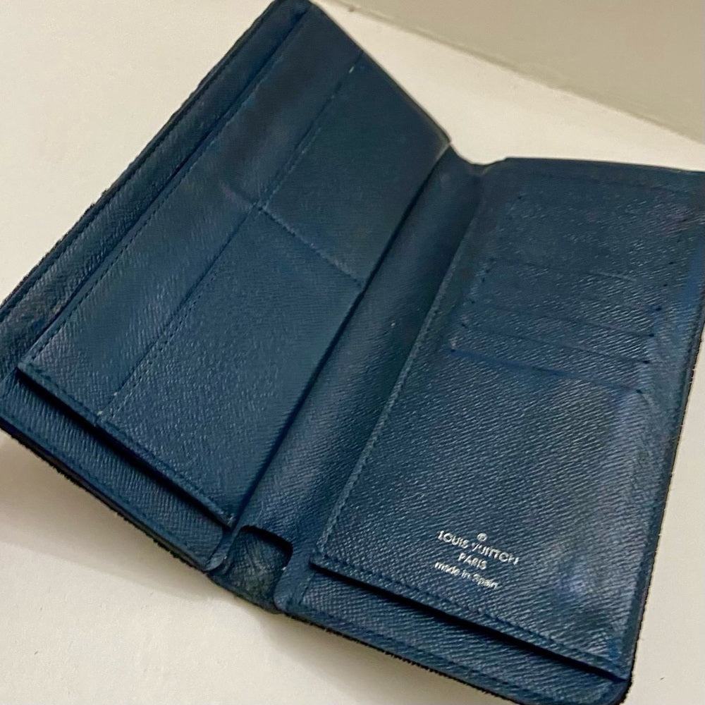 Louis Vuitton Dark Blue Taiga Leather Long Wallet