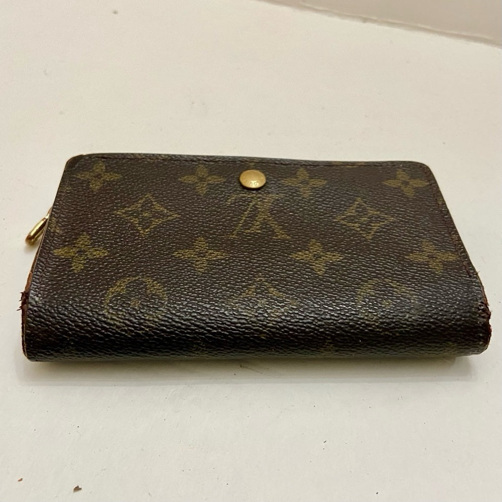 Louis Vuitton, Mono Brown Leather, Compact Wallet