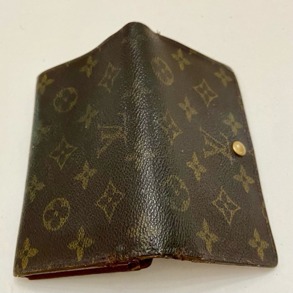 Louis Vuitton, Mono Brown Leather, Compact Wallet