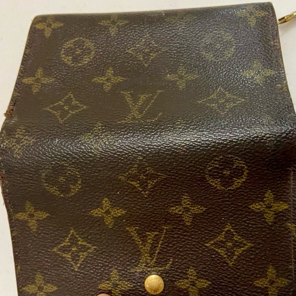 Louis Vuitton, Mono Brown Leather, Compact Wallet