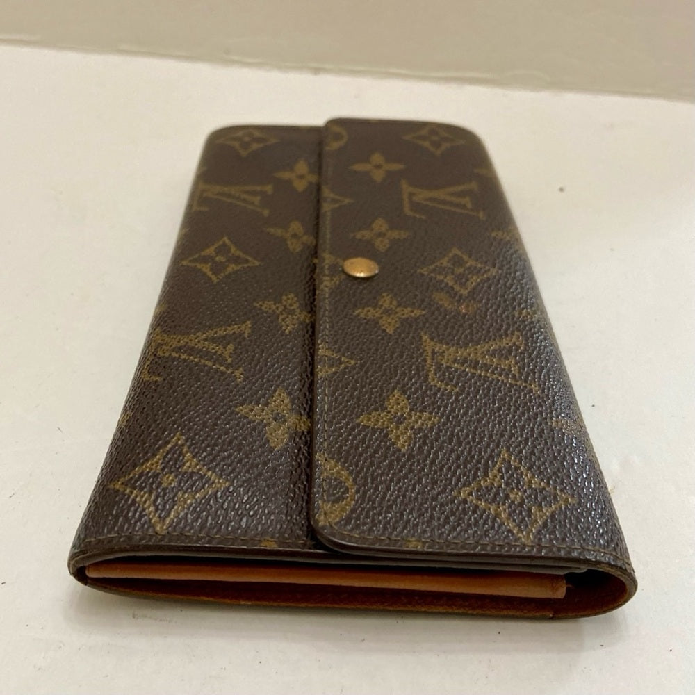 Louis Vuitton, Brown Mono, Bi-Fold Long Wallet (MI0992)