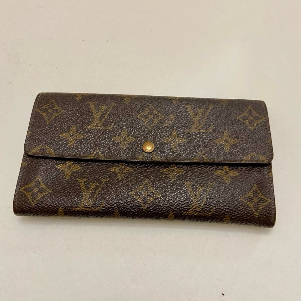 Louis Vuitton, Brown Mono, Bi-Fold Long Wallet (MI0992)