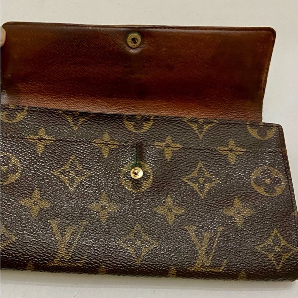 Louis Vuitton, Brown Mono, Bi-Fold Long Wallet (TH1805)