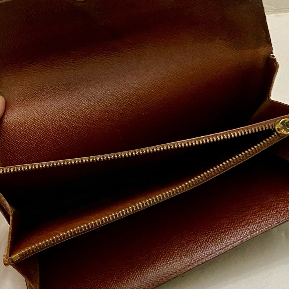 Louis Vuitton, Brown Mono, Bi-Fold Long Wallet (TH1805)