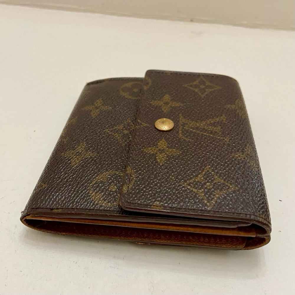 Vintage Louis Vuitton Brown Mono Mens Tri-fold Compact Wallet (TH0915)