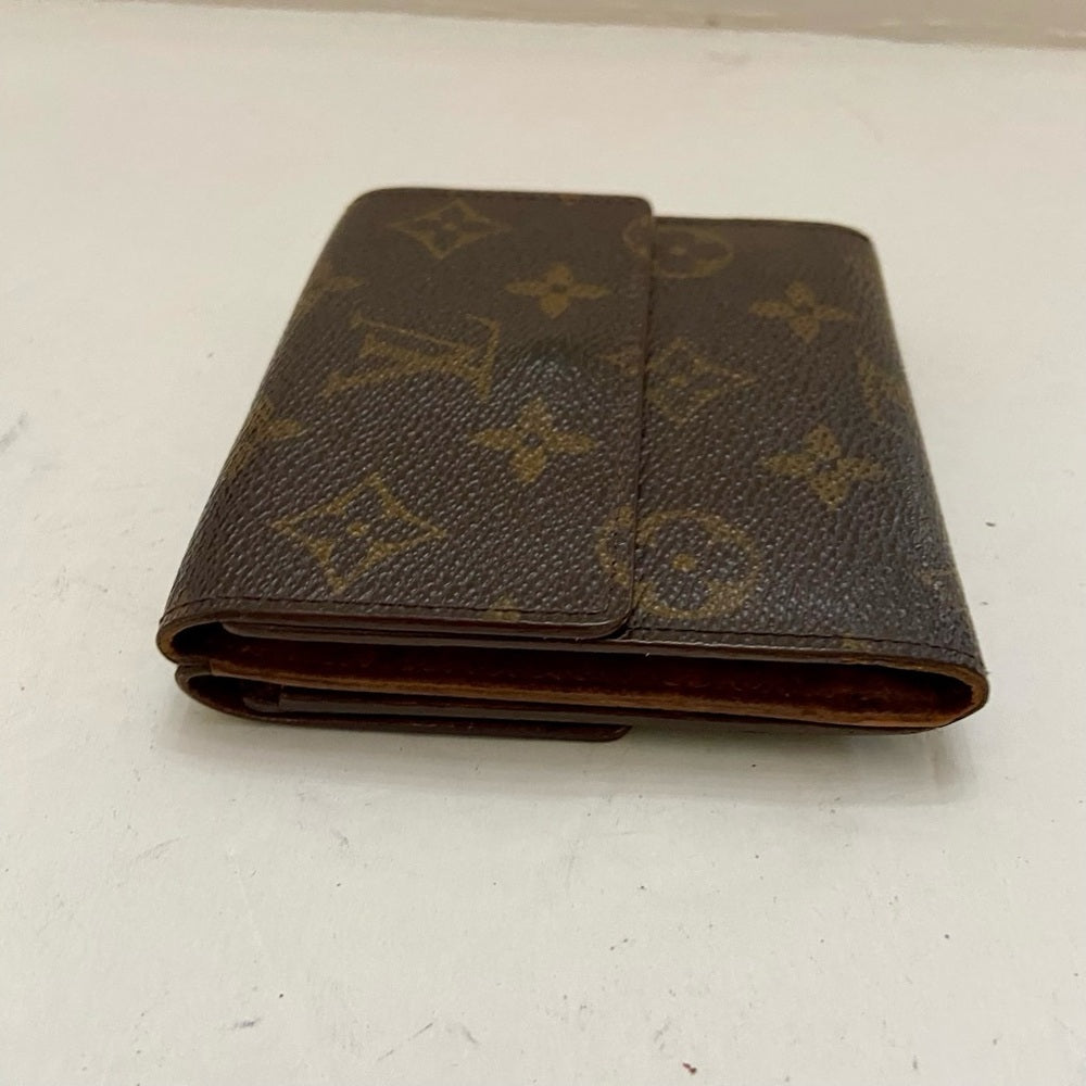 Vintage Louis Vuitton Brown Mono Mens Tri-fold Compact Wallet (TH0915)