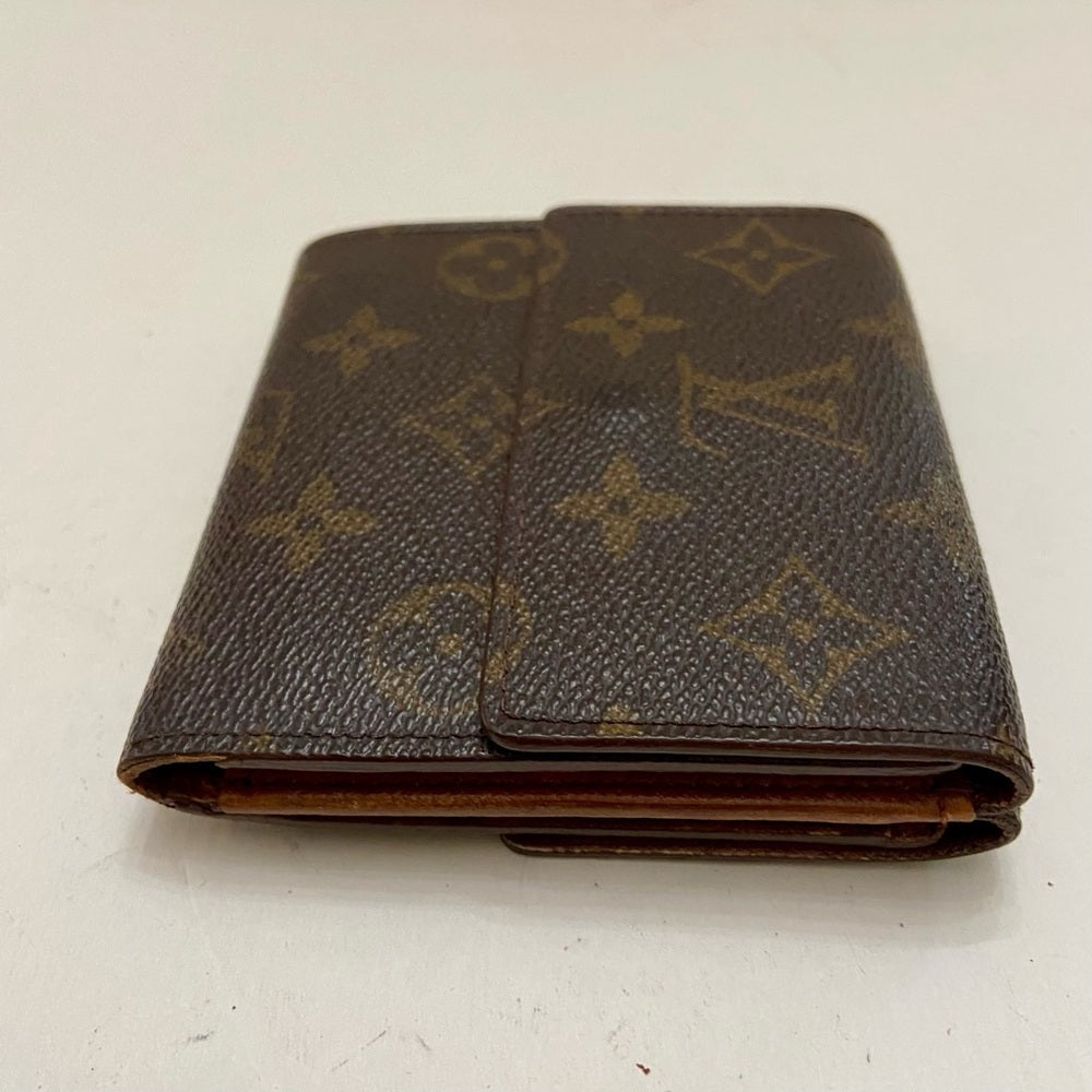Vintage Louis Vuitton Brown Mono Mens Tri-fold Compact Wallet (TH0915)