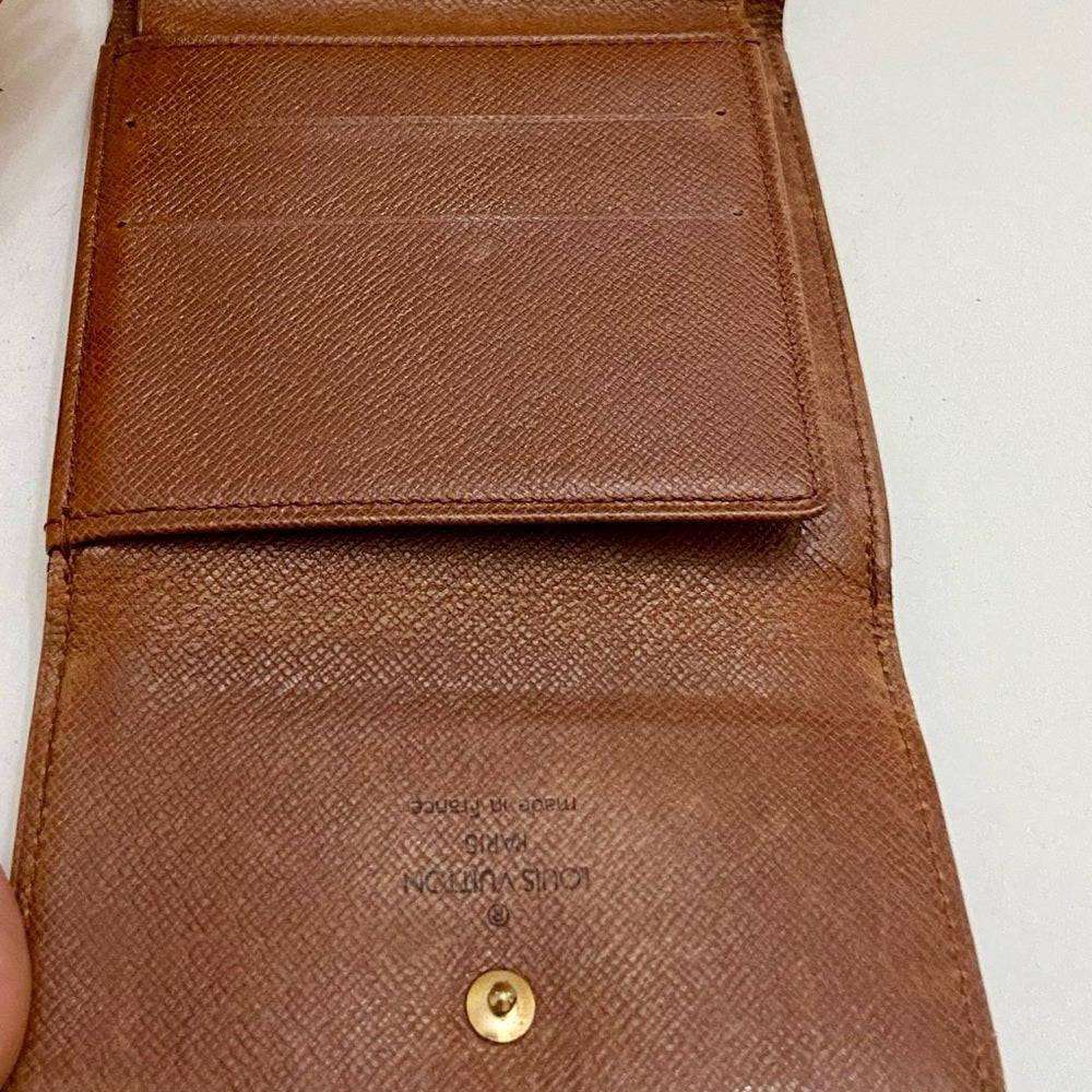 Vintage Louis Vuitton Brown Mono Mens Tri-fold Compact Wallet (TH0915)