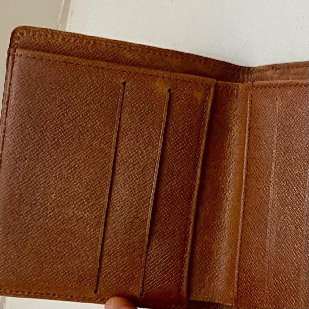 Vintage Louis Vuitton Brown Mono Mens Tri-fold Compact Wallet (TH0915)
