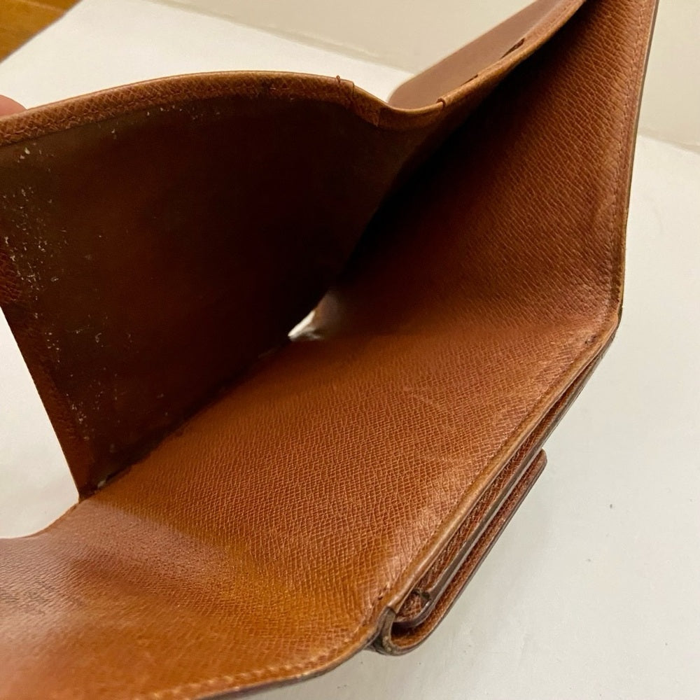 Vintage Louis Vuitton Brown Mono Mens Tri-fold Compact Wallet (TH0915)