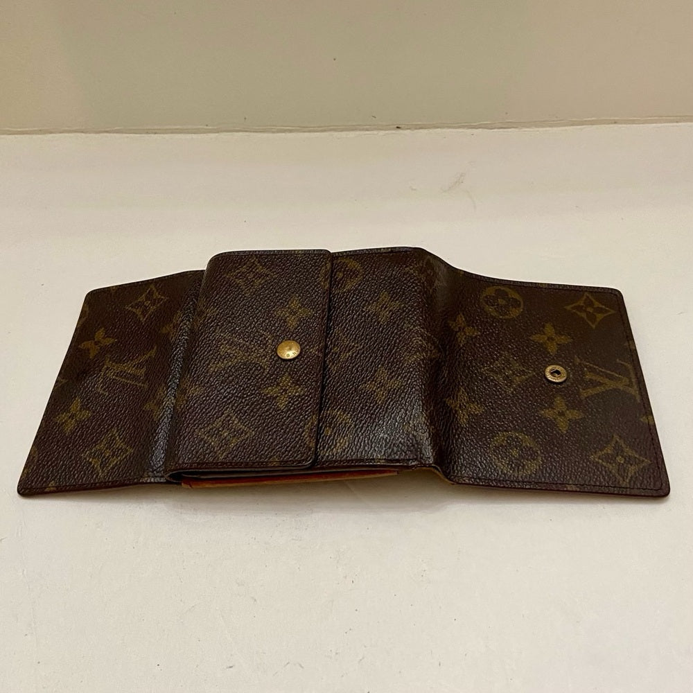 Vintage Louis Vuitton Brown Mono Mens Tri-fold Compact Wallet (TH0915)