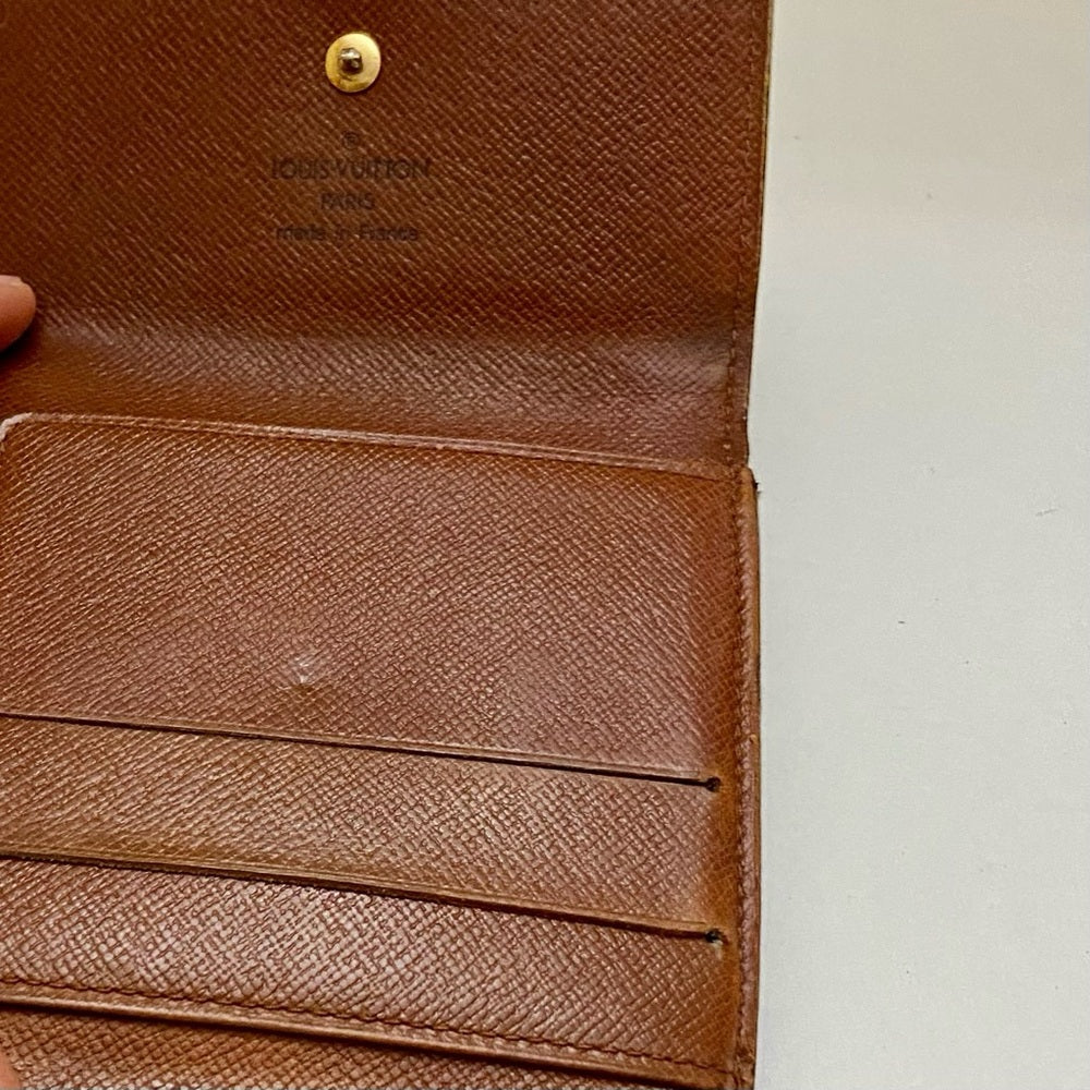 Vintage Louis Vuitton Brown Mono Mens Tri-fold Compact Wallet (D) (TH0815)