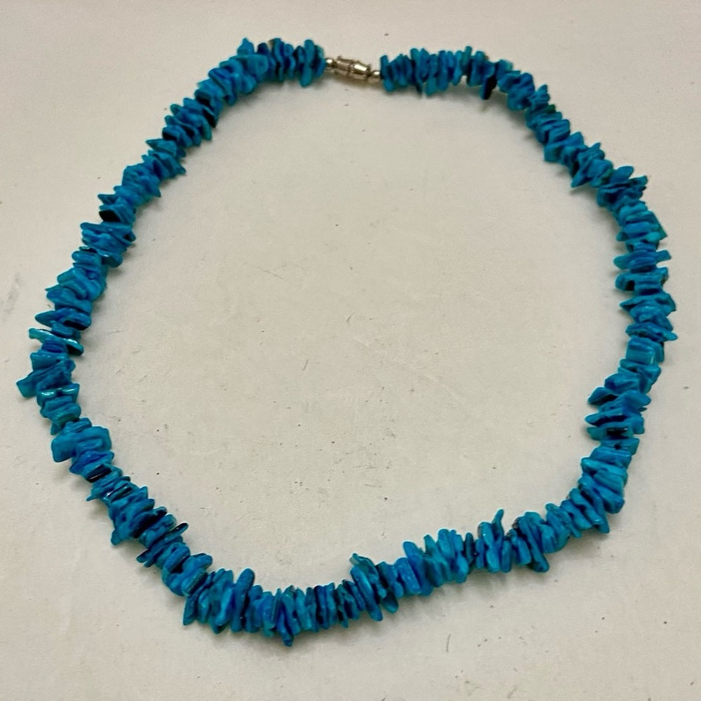 Turquoise Chips Beads 18in Necklace and 9in Bracelet