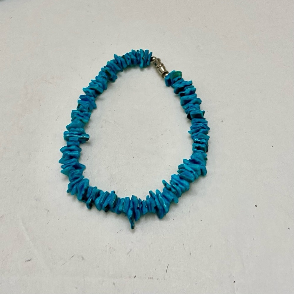 Turquoise Chips Beads 18in Necklace and 9in Bracelet