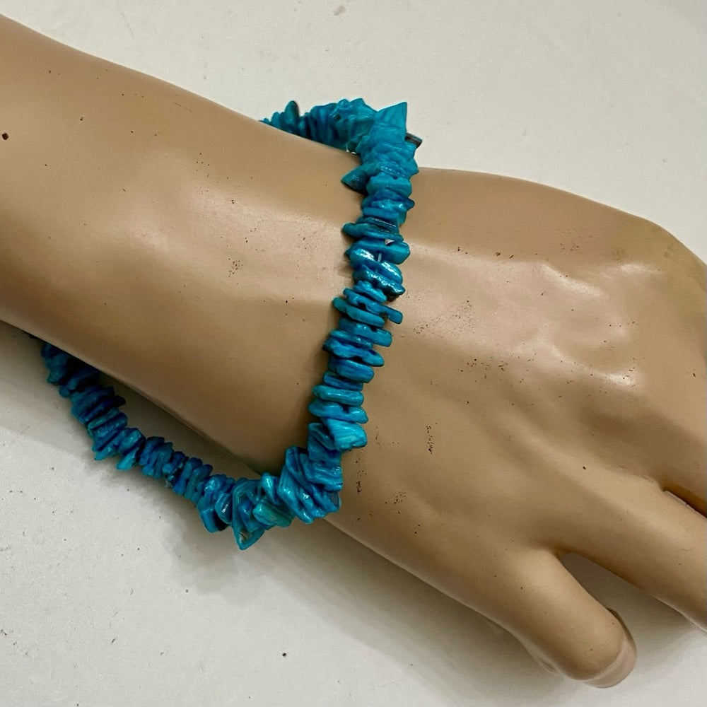 Turquoise Chips Beads 18in Necklace and 9in Bracelet