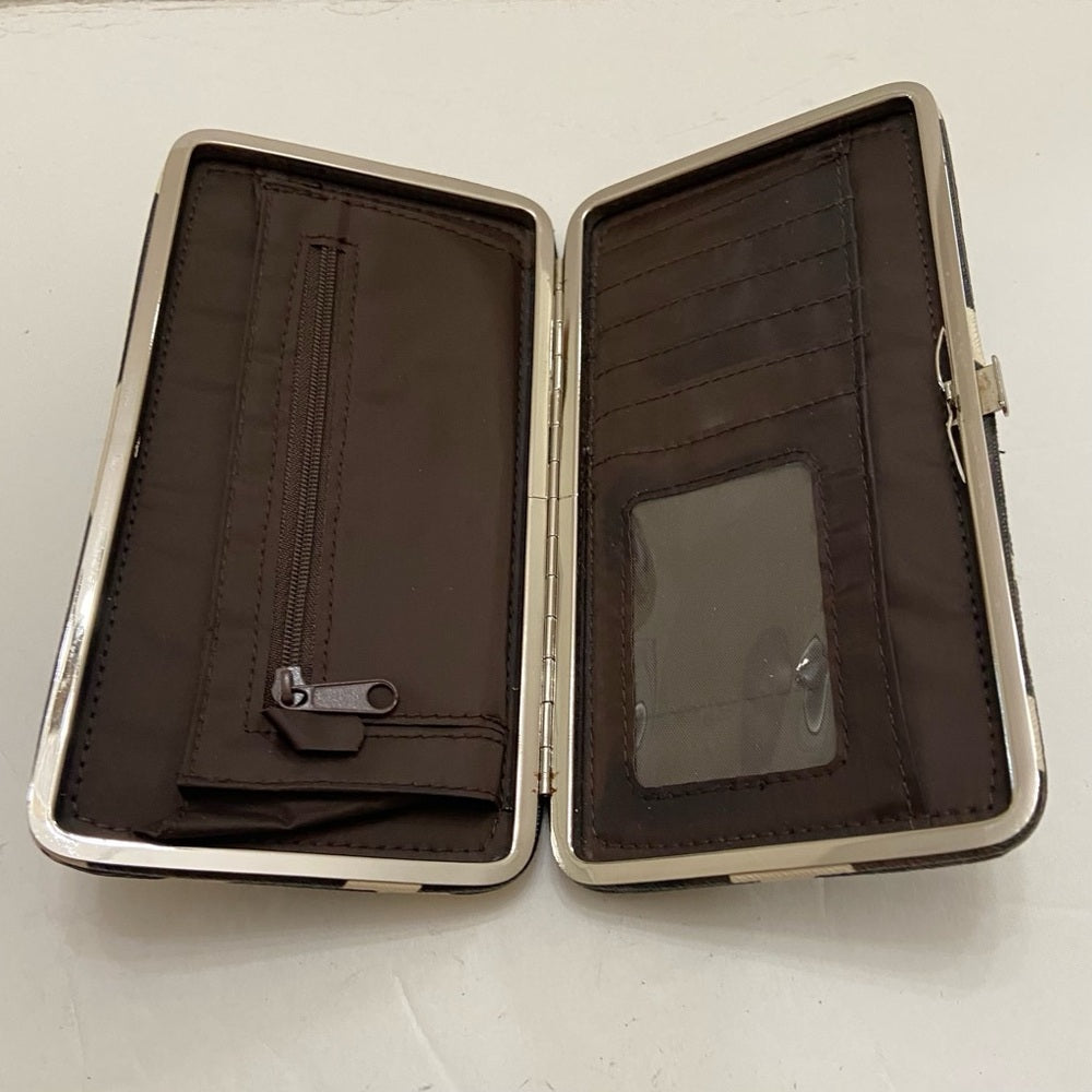 Vintage, Boxy, Brown- Beige Long Wallet