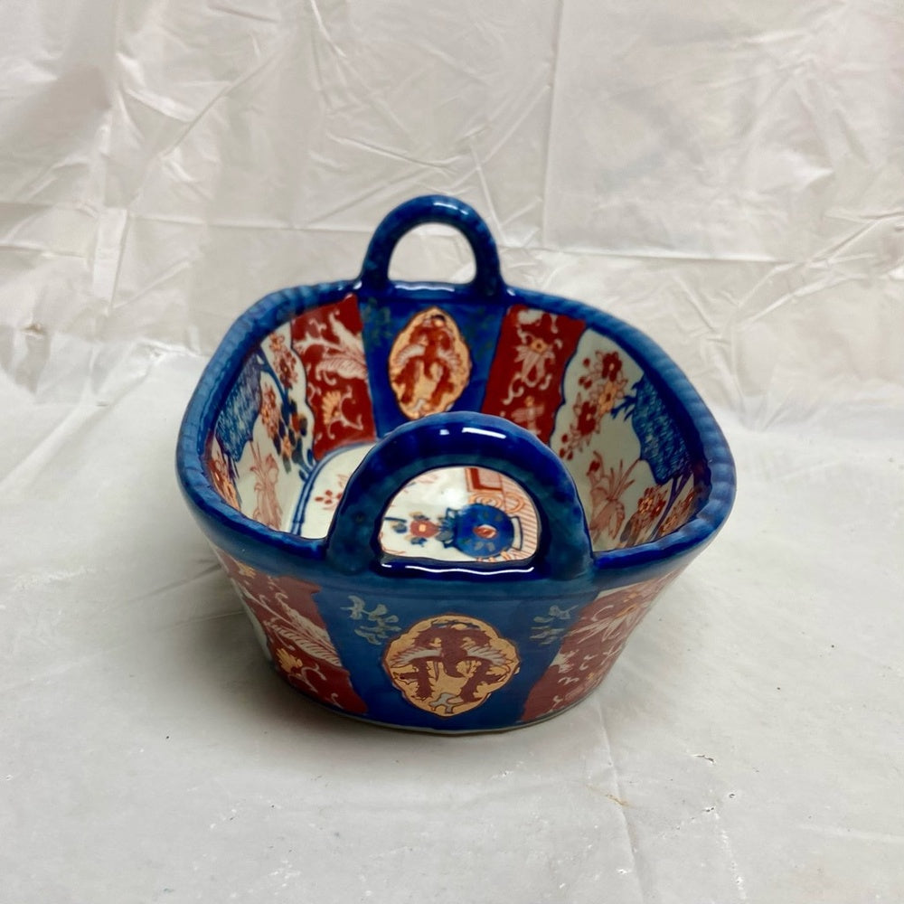Stunning, Ironstone Twin Handled Bread Basket , Medium 7.5in x 5in x 3.5in T