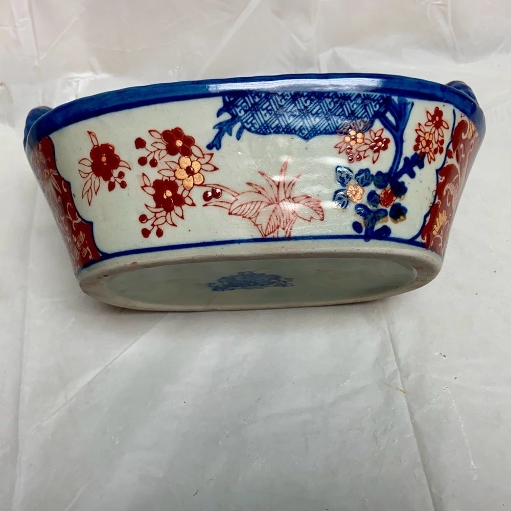 Stunning, Ironstone Twin Handled Bread Basket , Medium 7.5in x 5in x 3.5in T