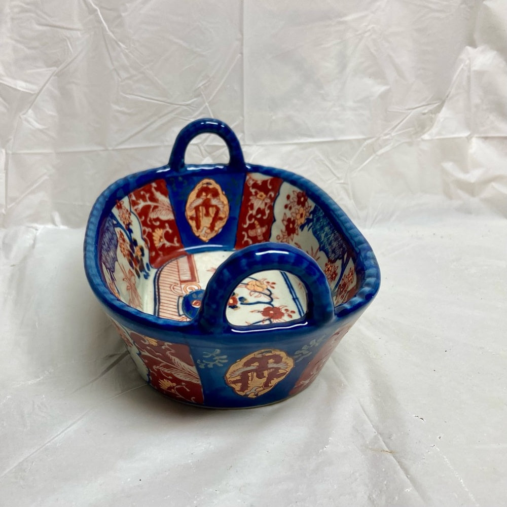 Stunning, Ironstone Twin Handled Bread Basket , Medium 7.5in x 5in x 3.5in T