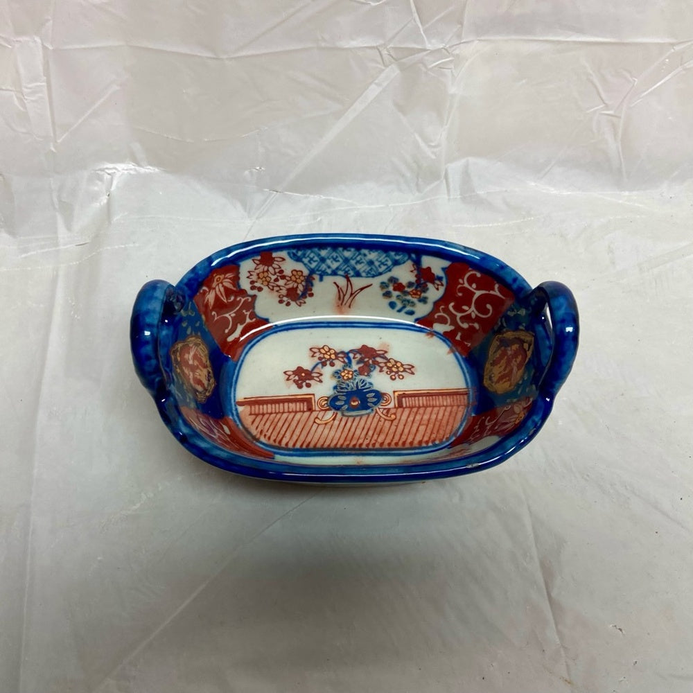 Stunning, Ironstone Twin Handled Bread Basket , Small 5.5in x 3.5in x 2.5in T