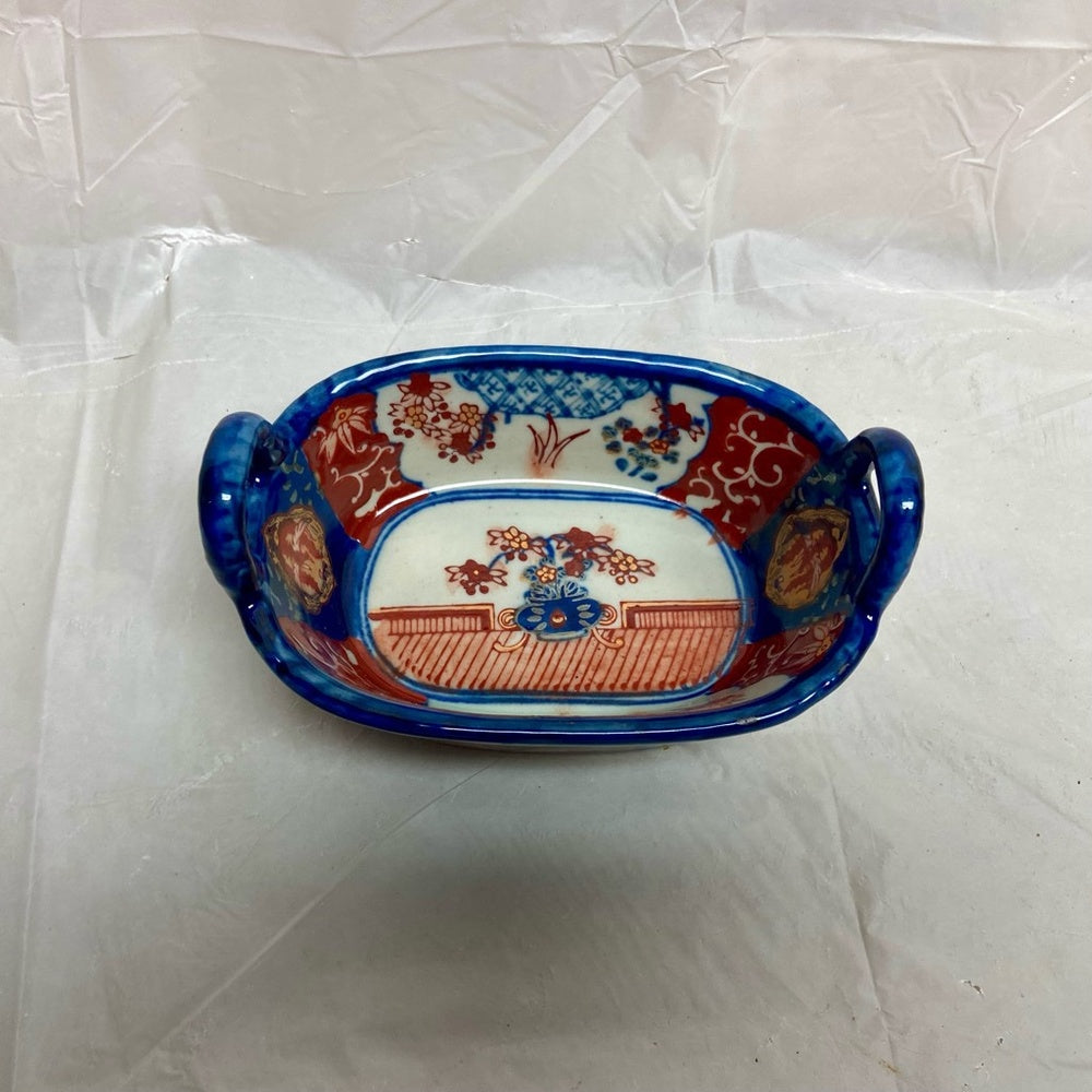 Stunning, Ironstone Twin Handled Bread Basket , Small 5.5in x 3.5in x 2.5in T