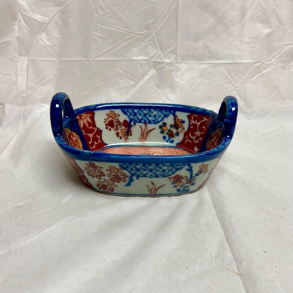 Stunning, Ironstone Twin Handled Bread Basket , Small 5.5in x 3.5in x 2.5in T