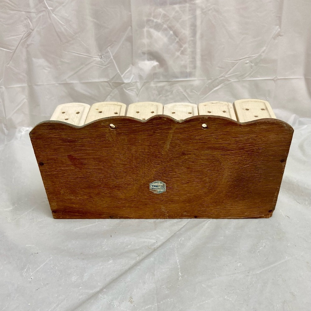 Vintage, Rare, Japan, 7-pc Turkey Shaker Set with Wooden Rack
