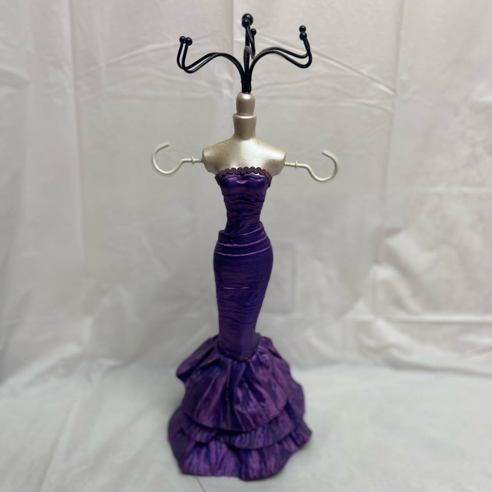 Vintage Collectible, Figural Lady in Purple Gown Jewelry Display- Hanger