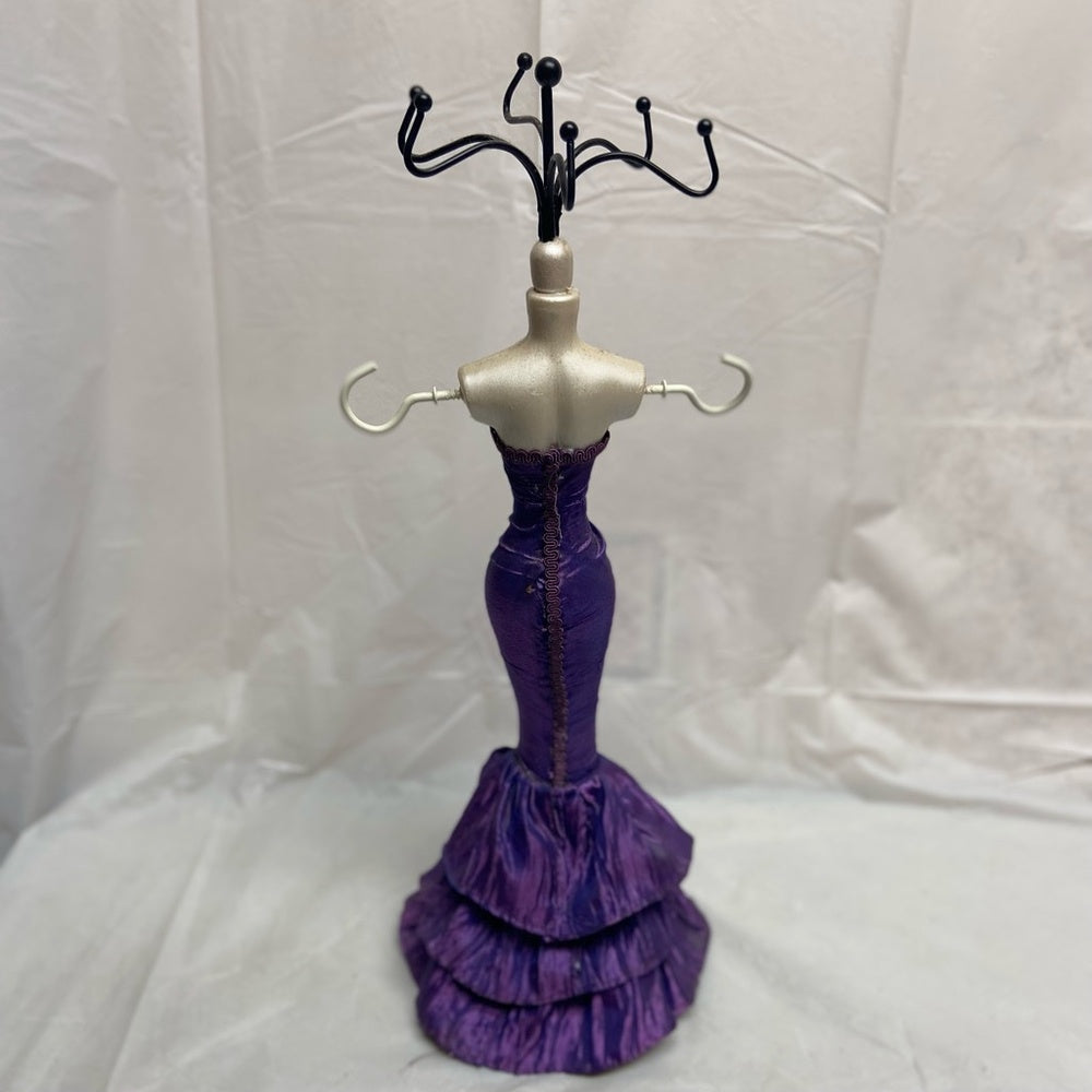 Vintage Collectible, Figural Lady in Purple Gown Jewelry Display- Hanger