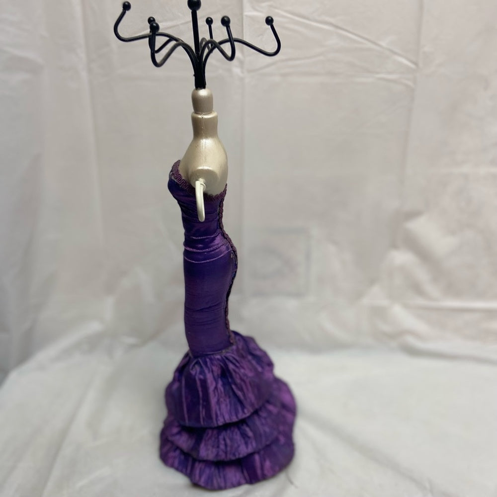 Vintage Collectible, Figural Lady in Purple Gown Jewelry Display- Hanger