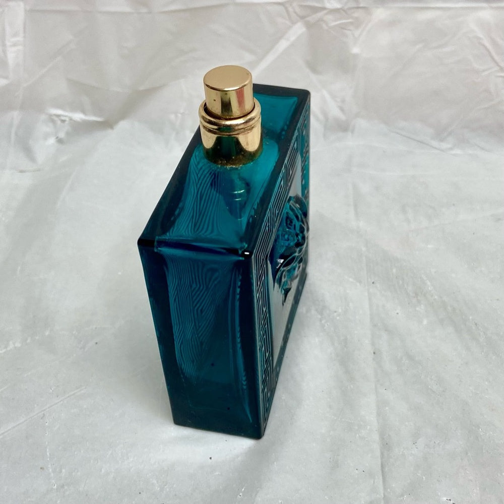 Vintage, Versace Teal Perfume Bottle Atomizer- Missing lid-Empty Bottle