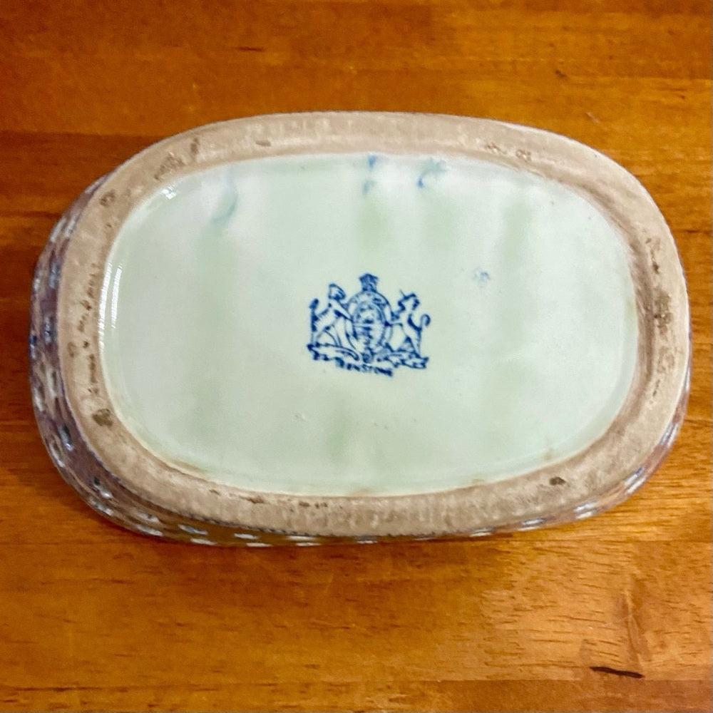 Variant Blue Willow Large Ironstone Twin Handled Bread Basket