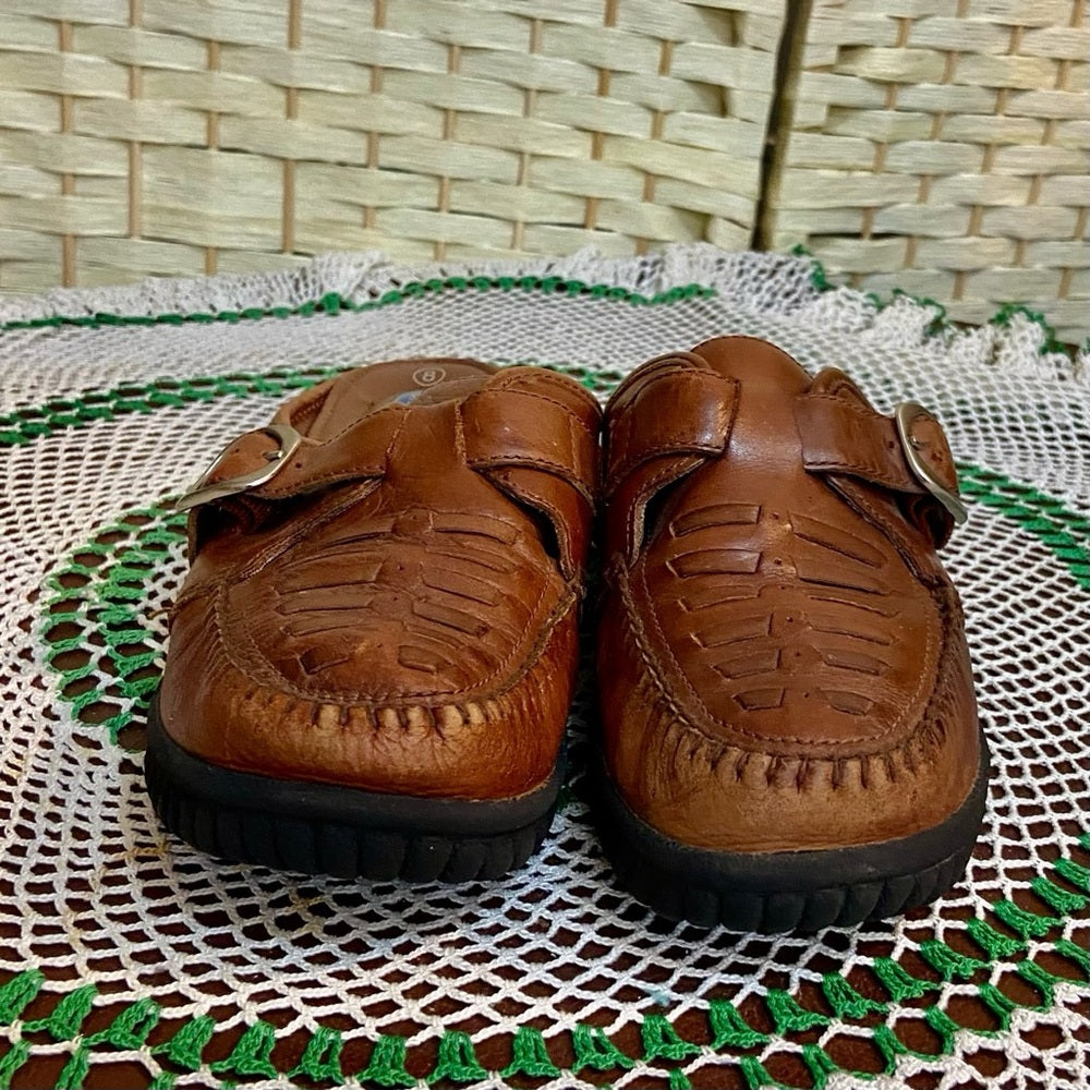 Dr. Scholls, Brown Leather Air Pillow Loafers Size 8