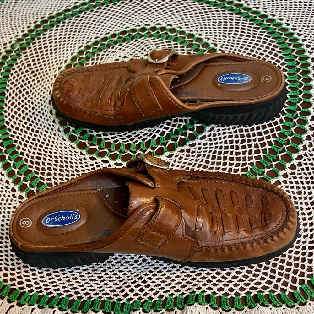 Dr. Scholls, Brown Leather Air Pillow Loafers Size 8